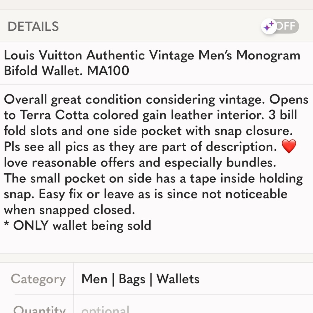 Louis Vuitton Authentic Vintage Monogram Bi Fold Wallet. MA165 - Picture 14 of 14